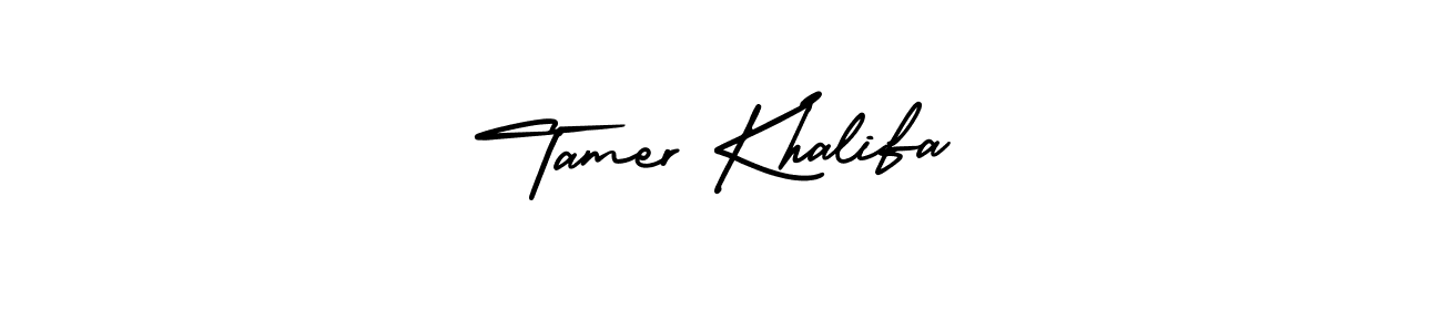 if you are searching for the best signature style for your name Tamer Khalifa. so please give up your signature search. here we have designed multiple signature styles  using AmerikaSignatureDemo-Regular. Tamer Khalifa signature style 3 images and pictures png