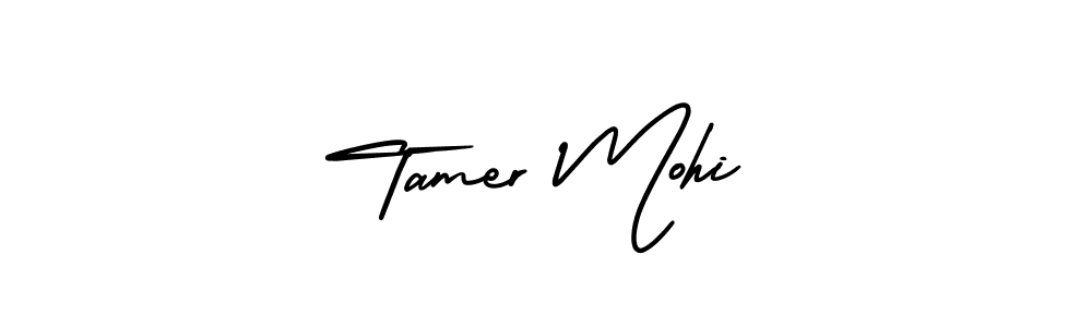 Tamer Mohi stylish signature style. Best Handwritten Sign (AmerikaSignatureDemo-Regular) for my name. Handwritten Signature Collection Ideas for my name Tamer Mohi. Tamer Mohi signature style 3 images and pictures png