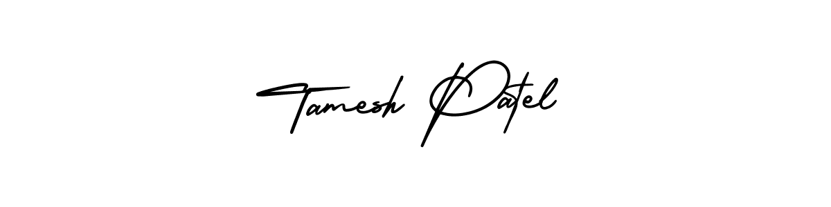 Tamesh Patel stylish signature style. Best Handwritten Sign (AmerikaSignatureDemo-Regular) for my name. Handwritten Signature Collection Ideas for my name Tamesh Patel. Tamesh Patel signature style 3 images and pictures png