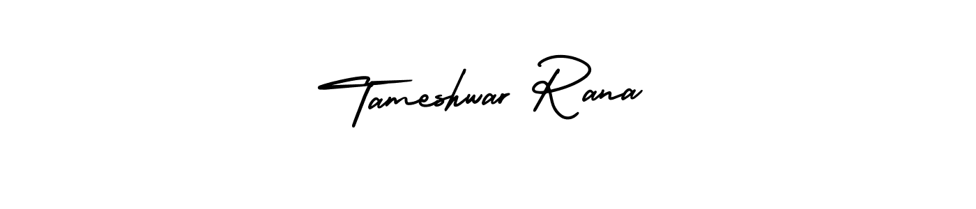 AmerikaSignatureDemo-Regular is a professional signature style that is perfect for those who want to add a touch of class to their signature. It is also a great choice for those who want to make their signature more unique. Get Tameshwar Rana name to fancy signature for free. Tameshwar Rana signature style 3 images and pictures png