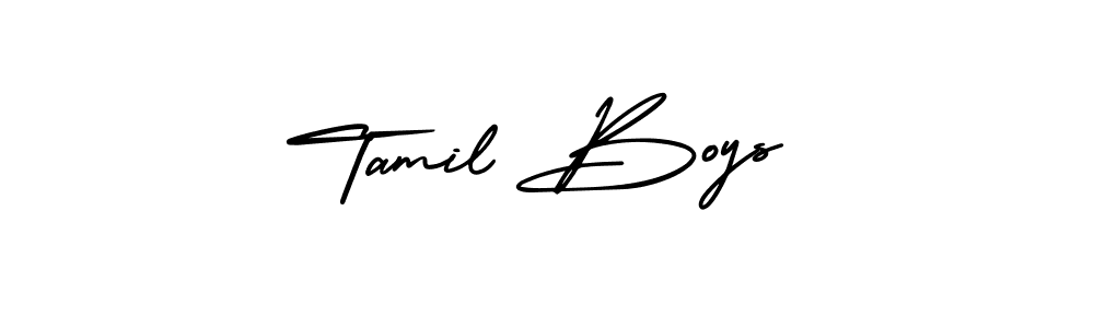 The best way (AmerikaSignatureDemo-Regular) to make a short signature is to pick only two or three words in your name. The name Tamil Boys include a total of six letters. For converting this name. Tamil Boys signature style 3 images and pictures png