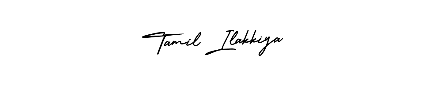 Also You can easily find your signature by using the search form. We will create Tamil Ilakkiya name handwritten signature images for you free of cost using AmerikaSignatureDemo-Regular sign style. Tamil Ilakkiya signature style 3 images and pictures png