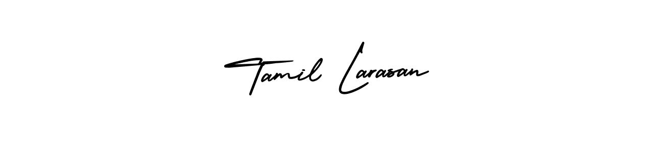 This is the best signature style for the Tamil Larasan name. Also you like these signature font (AmerikaSignatureDemo-Regular). Mix name signature. Tamil Larasan signature style 3 images and pictures png