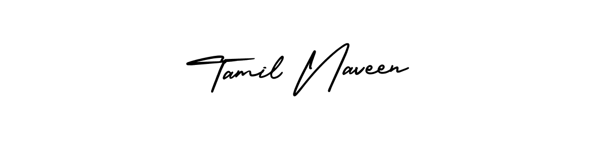 It looks lik you need a new signature style for name Tamil Naveen. Design unique handwritten (AmerikaSignatureDemo-Regular) signature with our free signature maker in just a few clicks. Tamil Naveen signature style 3 images and pictures png