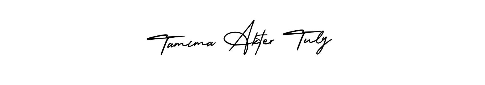 Design your own signature with our free online signature maker. With this signature software, you can create a handwritten (AmerikaSignatureDemo-Regular) signature for name Tamima Akter Tuly. Tamima Akter Tuly signature style 3 images and pictures png