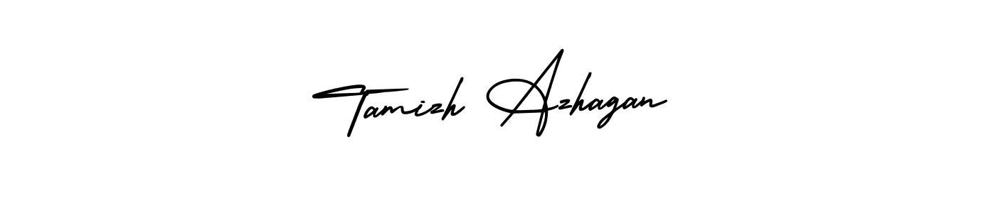 This is the best signature style for the Tamizh Azhagan name. Also you like these signature font (AmerikaSignatureDemo-Regular). Mix name signature. Tamizh Azhagan signature style 3 images and pictures png