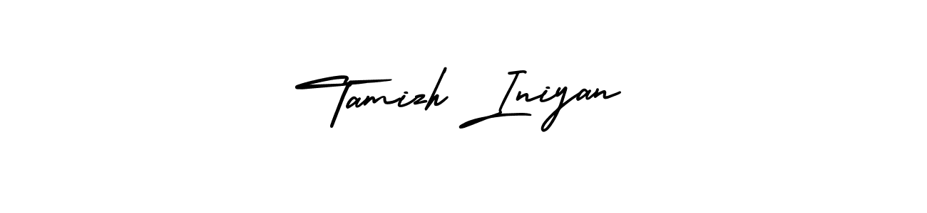 How to make Tamizh Iniyan signature? AmerikaSignatureDemo-Regular is a professional autograph style. Create handwritten signature for Tamizh Iniyan name. Tamizh Iniyan signature style 3 images and pictures png