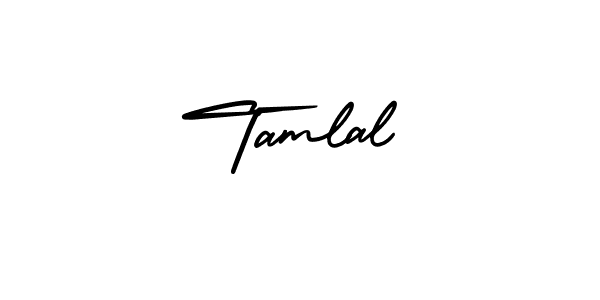 You should practise on your own different ways (AmerikaSignatureDemo-Regular) to write your name (Tamlal) in signature. don't let someone else do it for you. Tamlal signature style 3 images and pictures png