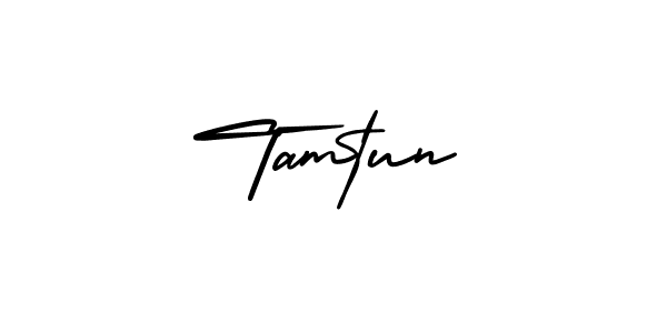 Tamtun stylish signature style. Best Handwritten Sign (AmerikaSignatureDemo-Regular) for my name. Handwritten Signature Collection Ideas for my name Tamtun. Tamtun signature style 3 images and pictures png