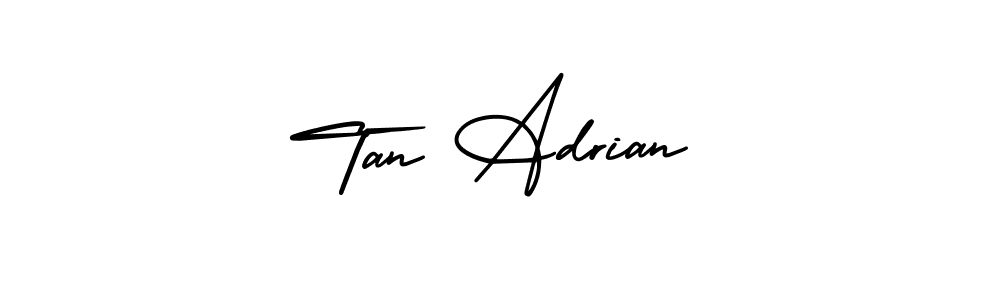 This is the best signature style for the Tan Adrian name. Also you like these signature font (AmerikaSignatureDemo-Regular). Mix name signature. Tan Adrian signature style 3 images and pictures png