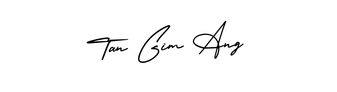You should practise on your own different ways (AmerikaSignatureDemo-Regular) to write your name (Tan Gim Ang) in signature. don't let someone else do it for you. Tan Gim Ang signature style 3 images and pictures png