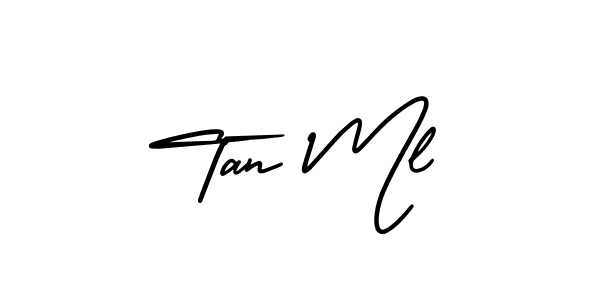 How to make Tan Ml name signature. Use AmerikaSignatureDemo-Regular style for creating short signs online. This is the latest handwritten sign. Tan Ml signature style 3 images and pictures png