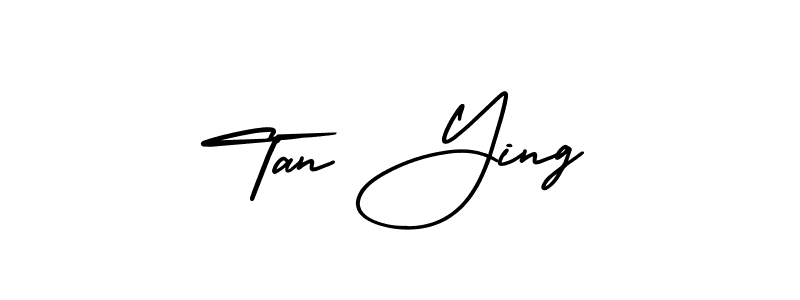 You should practise on your own different ways (AmerikaSignatureDemo-Regular) to write your name (Tan Ying) in signature. don't let someone else do it for you. Tan Ying signature style 3 images and pictures png