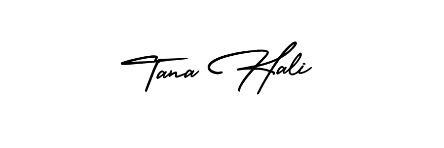 You should practise on your own different ways (AmerikaSignatureDemo-Regular) to write your name (Tana Hali) in signature. don't let someone else do it for you. Tana Hali signature style 3 images and pictures png