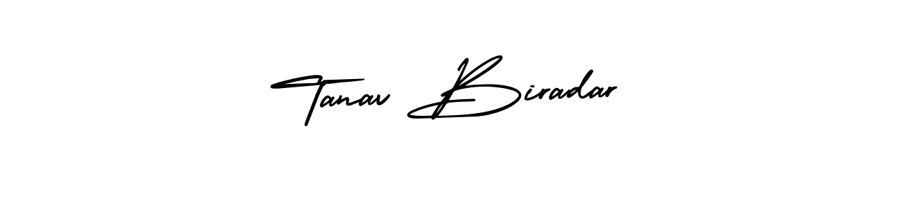 You should practise on your own different ways (AmerikaSignatureDemo-Regular) to write your name (Tanav Biradar) in signature. don't let someone else do it for you. Tanav Biradar signature style 3 images and pictures png