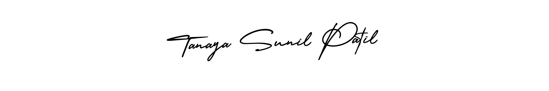 Tanaya Sunil Patil stylish signature style. Best Handwritten Sign (AmerikaSignatureDemo-Regular) for my name. Handwritten Signature Collection Ideas for my name Tanaya Sunil Patil. Tanaya Sunil Patil signature style 3 images and pictures png