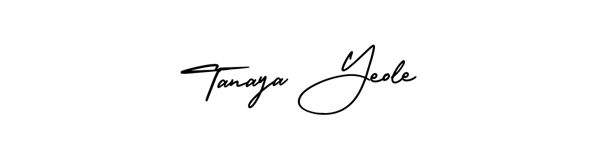 The best way (AmerikaSignatureDemo-Regular) to make a short signature is to pick only two or three words in your name. The name Tanaya Yeole include a total of six letters. For converting this name. Tanaya Yeole signature style 3 images and pictures png