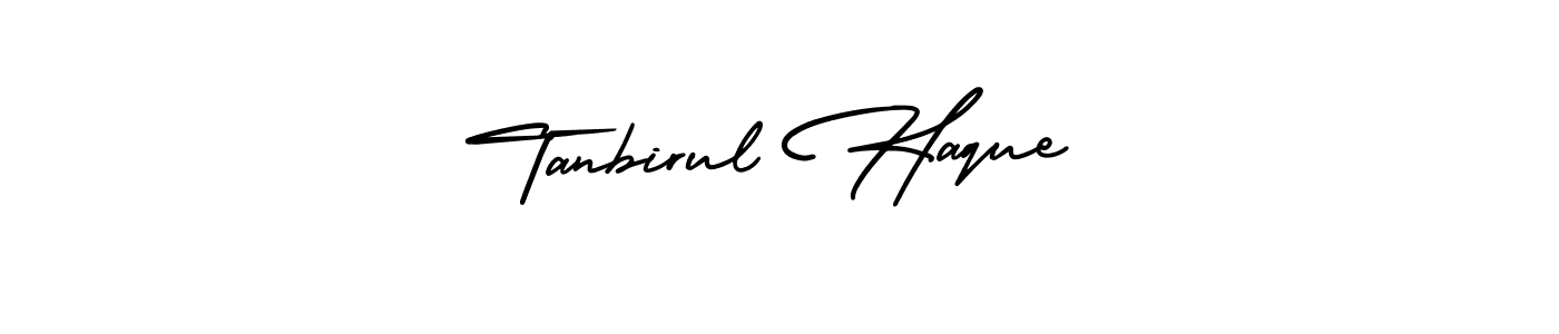 This is the best signature style for the Tanbirul Haque name. Also you like these signature font (AmerikaSignatureDemo-Regular). Mix name signature. Tanbirul Haque signature style 3 images and pictures png