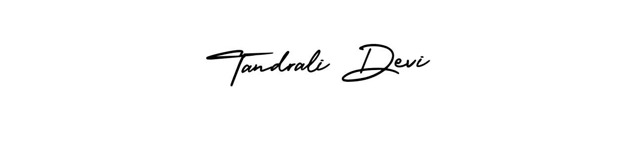 The best way (AmerikaSignatureDemo-Regular) to make a short signature is to pick only two or three words in your name. The name Tandrali Devi include a total of six letters. For converting this name. Tandrali Devi signature style 3 images and pictures png