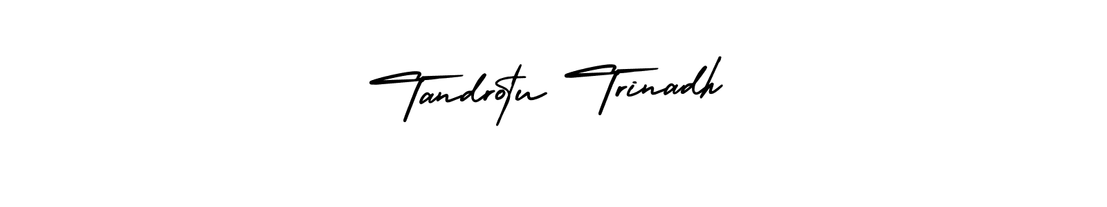 AmerikaSignatureDemo-Regular is a professional signature style that is perfect for those who want to add a touch of class to their signature. It is also a great choice for those who want to make their signature more unique. Get Tandrotu Trinadh name to fancy signature for free. Tandrotu Trinadh signature style 3 images and pictures png