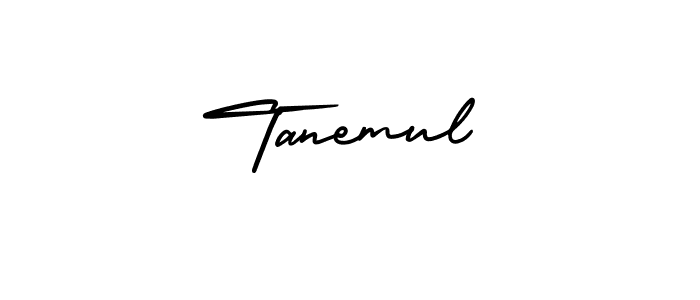 The best way (AmerikaSignatureDemo-Regular) to make a short signature is to pick only two or three words in your name. The name Tanemul include a total of six letters. For converting this name. Tanemul signature style 3 images and pictures png