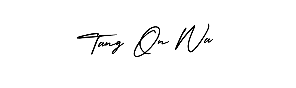 Use a signature maker to create a handwritten signature online. With this signature software, you can design (AmerikaSignatureDemo-Regular) your own signature for name Tang On Wa. Tang On Wa signature style 3 images and pictures png
