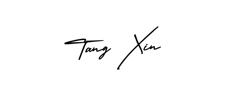 The best way (AmerikaSignatureDemo-Regular) to make a short signature is to pick only two or three words in your name. The name Tang Xin include a total of six letters. For converting this name. Tang Xin signature style 3 images and pictures png