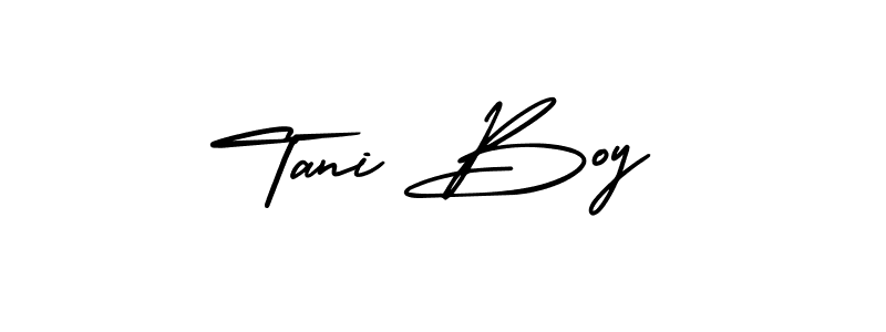 Check out images of Autograph of Tani Boy name. Actor Tani Boy Signature Style. AmerikaSignatureDemo-Regular is a professional sign style online. Tani Boy signature style 3 images and pictures png