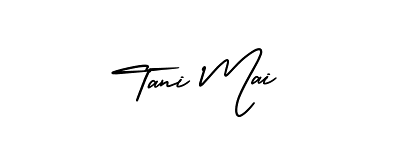 The best way (AmerikaSignatureDemo-Regular) to make a short signature is to pick only two or three words in your name. The name Tani Mai include a total of six letters. For converting this name. Tani Mai signature style 3 images and pictures png