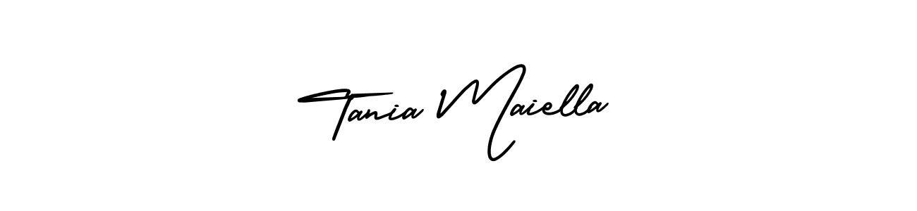 Make a short Tania Maiella signature style. Manage your documents anywhere anytime using AmerikaSignatureDemo-Regular. Create and add eSignatures, submit forms, share and send files easily. Tania Maiella signature style 3 images and pictures png