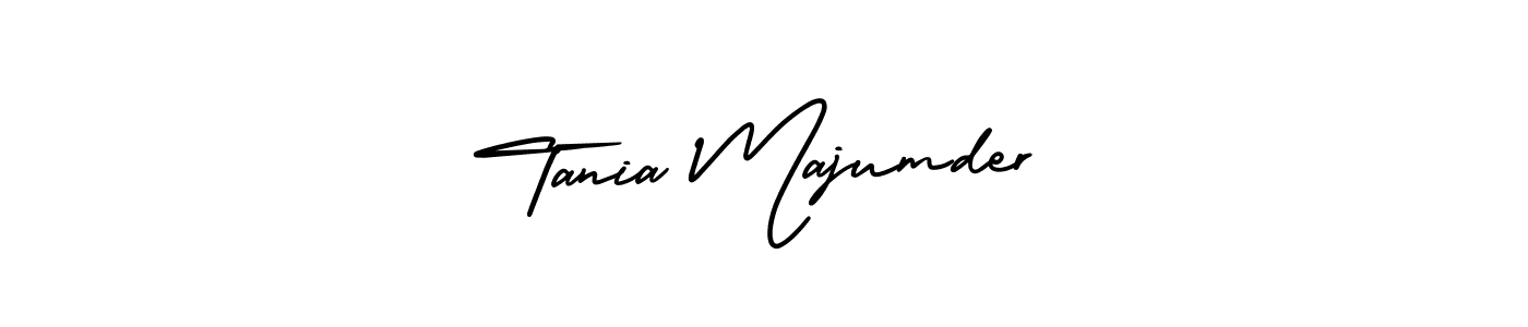 You should practise on your own different ways (AmerikaSignatureDemo-Regular) to write your name (Tania Majumder) in signature. don't let someone else do it for you. Tania Majumder signature style 3 images and pictures png