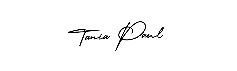 The best way (AmerikaSignatureDemo-Regular) to make a short signature is to pick only two or three words in your name. The name Tania Paul include a total of six letters. For converting this name. Tania Paul signature style 3 images and pictures png