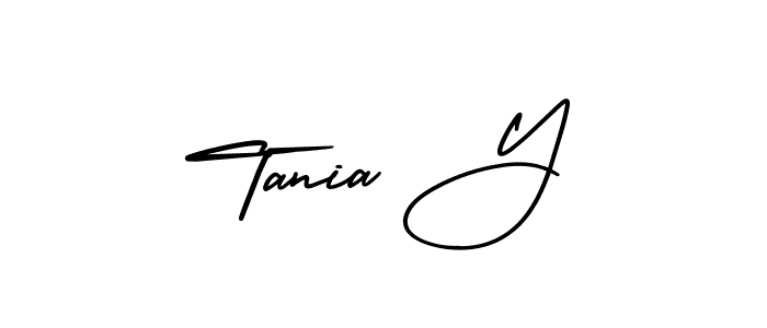 Make a beautiful signature design for name Tania Y. With this signature (AmerikaSignatureDemo-Regular) style, you can create a handwritten signature for free. Tania Y signature style 3 images and pictures png