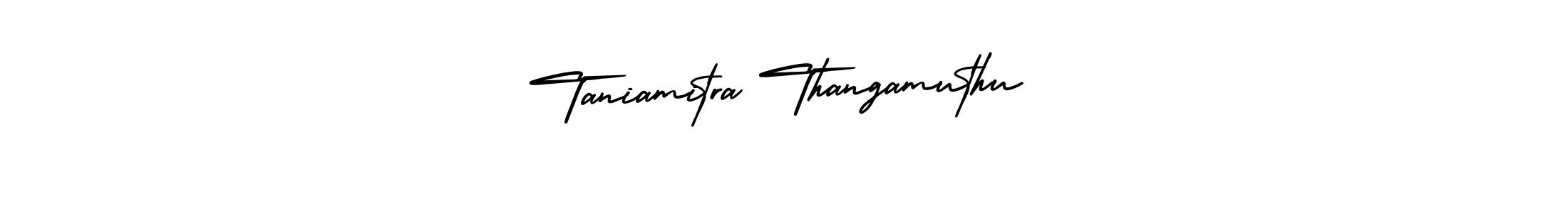 Similarly AmerikaSignatureDemo-Regular is the best handwritten signature design. Signature creator online .You can use it as an online autograph creator for name Taniamitra Thangamuthu. Taniamitra Thangamuthu signature style 3 images and pictures png