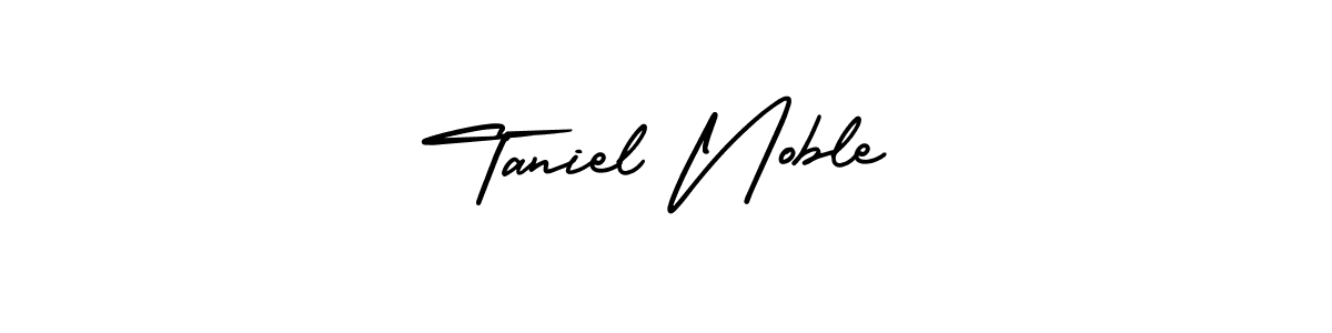 Design your own signature with our free online signature maker. With this signature software, you can create a handwritten (AmerikaSignatureDemo-Regular) signature for name Taniel Noble. Taniel Noble signature style 3 images and pictures png