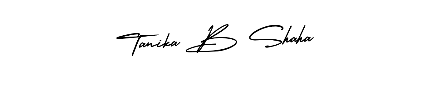 Also You can easily find your signature by using the search form. We will create Tanika B Shaha name handwritten signature images for you free of cost using AmerikaSignatureDemo-Regular sign style. Tanika B Shaha signature style 3 images and pictures png