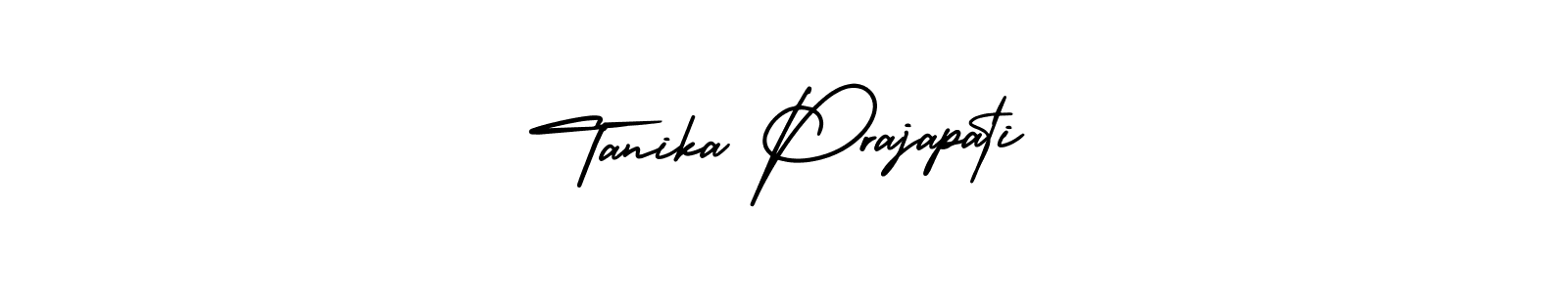 This is the best signature style for the Tanika Prajapati name. Also you like these signature font (AmerikaSignatureDemo-Regular). Mix name signature. Tanika Prajapati signature style 3 images and pictures png