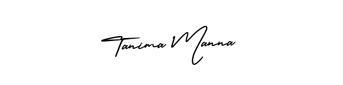 You should practise on your own different ways (AmerikaSignatureDemo-Regular) to write your name (Tanima Manna) in signature. don't let someone else do it for you. Tanima Manna signature style 3 images and pictures png