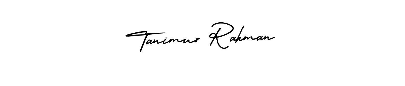 The best way (AmerikaSignatureDemo-Regular) to make a short signature is to pick only two or three words in your name. The name Tanimur Rahman include a total of six letters. For converting this name. Tanimur Rahman signature style 3 images and pictures png