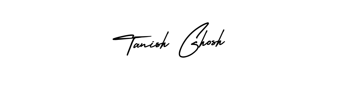 Tanish Ghosh stylish signature style. Best Handwritten Sign (AmerikaSignatureDemo-Regular) for my name. Handwritten Signature Collection Ideas for my name Tanish Ghosh. Tanish Ghosh signature style 3 images and pictures png