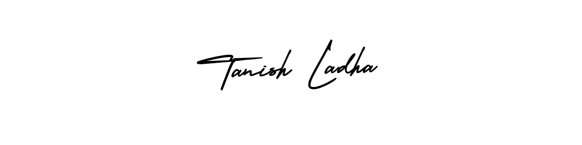 Tanish Ladha stylish signature style. Best Handwritten Sign (AmerikaSignatureDemo-Regular) for my name. Handwritten Signature Collection Ideas for my name Tanish Ladha. Tanish Ladha signature style 3 images and pictures png