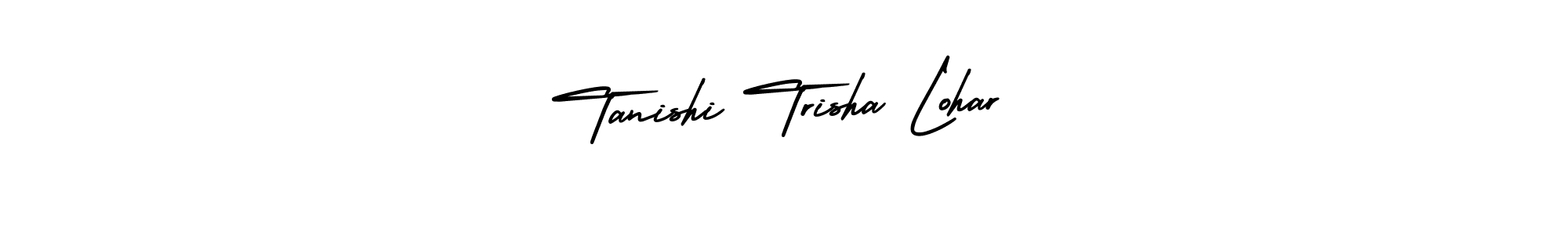 How to make Tanishi Trisha Lohar name signature. Use AmerikaSignatureDemo-Regular style for creating short signs online. This is the latest handwritten sign. Tanishi Trisha Lohar signature style 3 images and pictures png