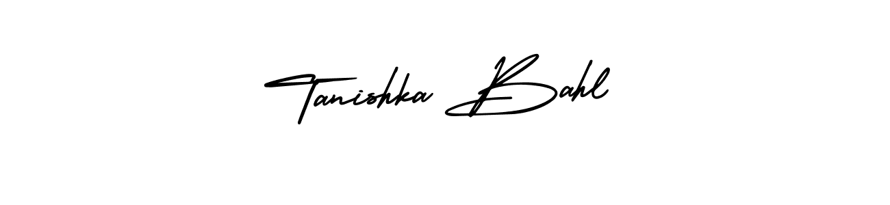 This is the best signature style for the Tanishka Bahl name. Also you like these signature font (AmerikaSignatureDemo-Regular). Mix name signature. Tanishka Bahl signature style 3 images and pictures png