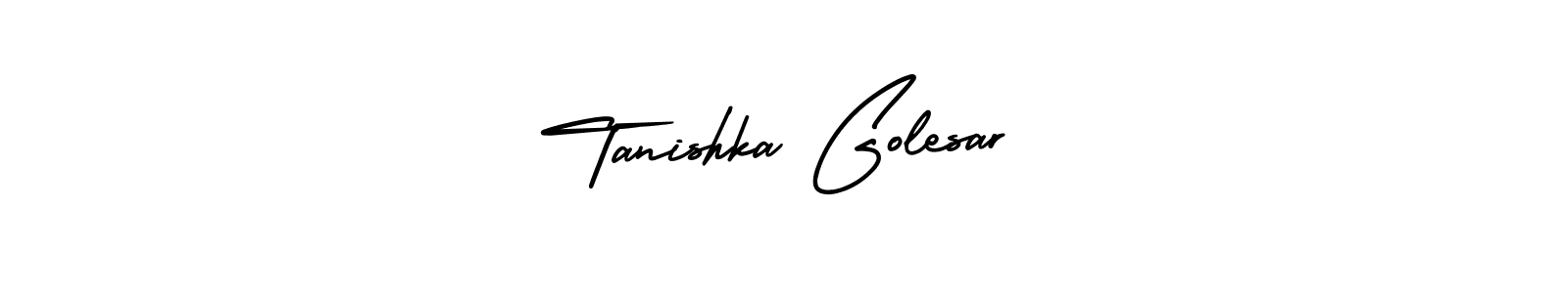 How to make Tanishka Golesar signature? AmerikaSignatureDemo-Regular is a professional autograph style. Create handwritten signature for Tanishka Golesar name. Tanishka Golesar signature style 3 images and pictures png