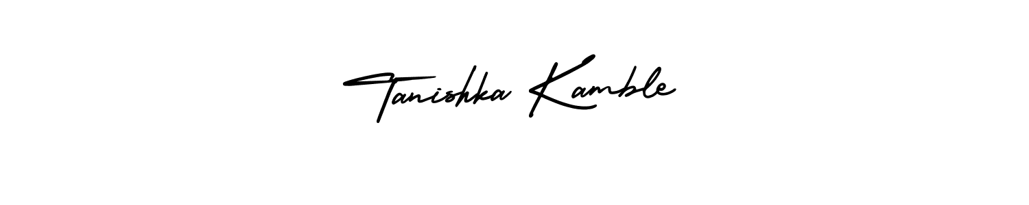 Create a beautiful signature design for name Tanishka Kamble. With this signature (AmerikaSignatureDemo-Regular) fonts, you can make a handwritten signature for free. Tanishka Kamble signature style 3 images and pictures png