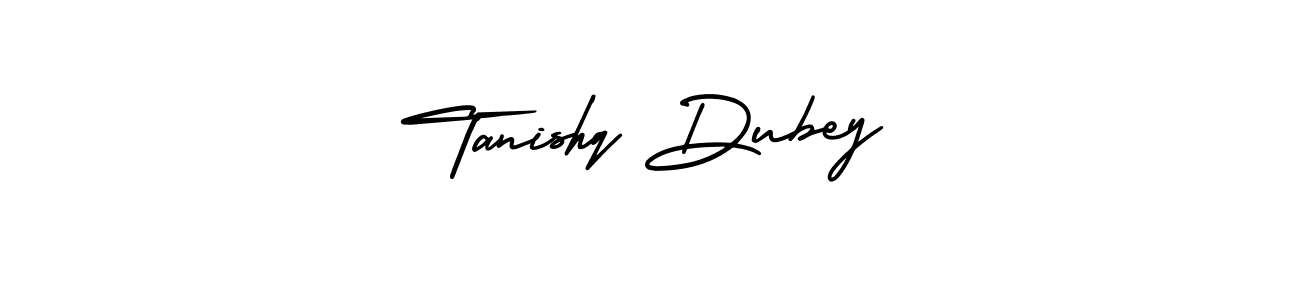 You should practise on your own different ways (AmerikaSignatureDemo-Regular) to write your name (Tanishq Dubey) in signature. don't let someone else do it for you. Tanishq Dubey signature style 3 images and pictures png