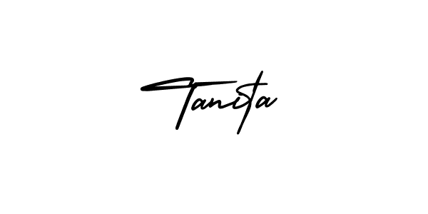 How to make Tanita signature? AmerikaSignatureDemo-Regular is a professional autograph style. Create handwritten signature for Tanita name. Tanita signature style 3 images and pictures png