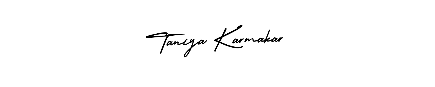 Design your own signature with our free online signature maker. With this signature software, you can create a handwritten (AmerikaSignatureDemo-Regular) signature for name Taniya Karmakar. Taniya Karmakar signature style 3 images and pictures png