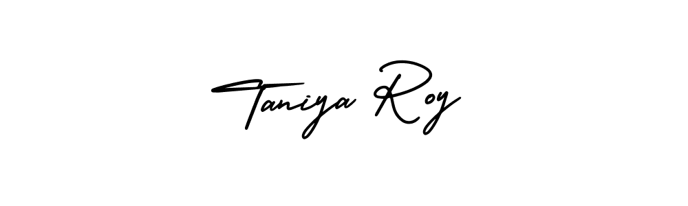 This is the best signature style for the Taniya Roy name. Also you like these signature font (AmerikaSignatureDemo-Regular). Mix name signature. Taniya Roy signature style 3 images and pictures png