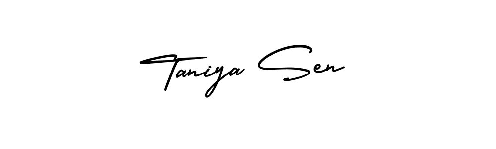 AmerikaSignatureDemo-Regular is a professional signature style that is perfect for those who want to add a touch of class to their signature. It is also a great choice for those who want to make their signature more unique. Get Taniya Sen name to fancy signature for free. Taniya Sen signature style 3 images and pictures png